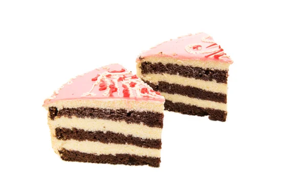 Torta rosa isolata — Foto Stock