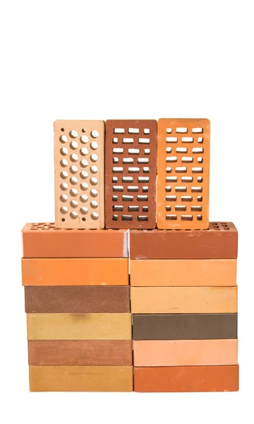 Red Bricks isolated — Stock Photo, Image
