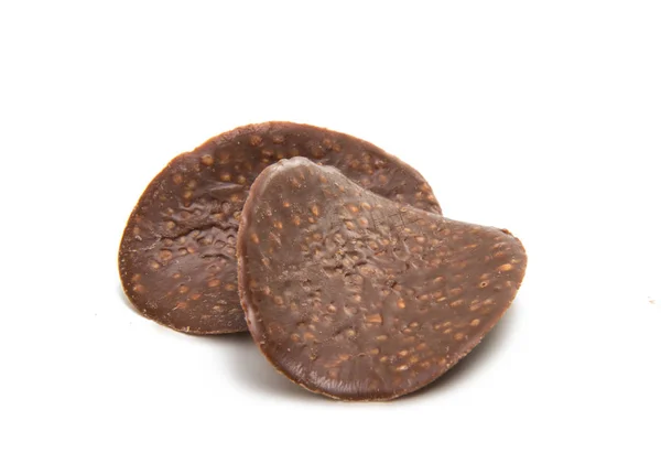 Τσιπ σοκολάτας με ξηρούς καρπούς απομονώνεται — Φωτογραφία Αρχείου