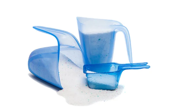 Measuring cup with detergent isolated — Stock Photo, Image