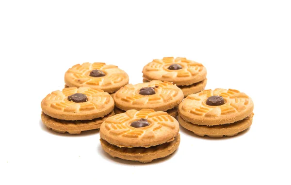 Dubbele koekjes geïsoleerd — Stockfoto