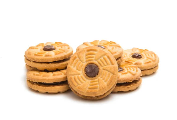 Biscoitos duplos isolados — Fotografia de Stock