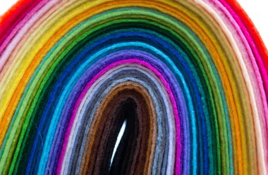 İzole renkli keçe kumaş