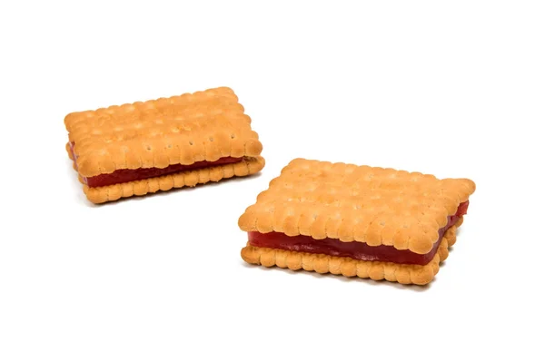 Soubory cookie sendvič s želé, samostatný — Stock fotografie
