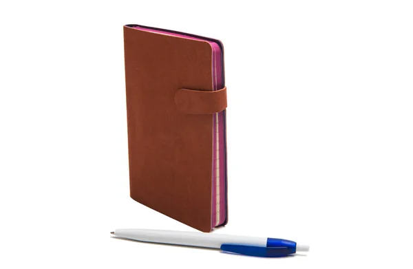 Izole kahverengi defter — Stok fotoğraf