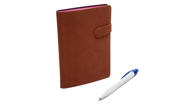 Izole kahverengi defter — Stok fotoğraf