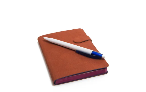 Notebook marrom isolado — Fotografia de Stock