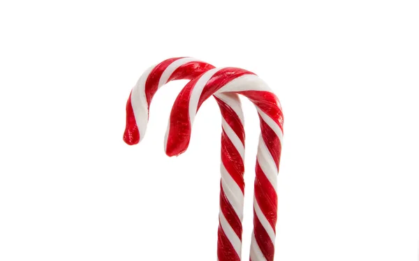 Christmas decoration. Traditional holiday candy cane isolated on — Stock Photo, Image