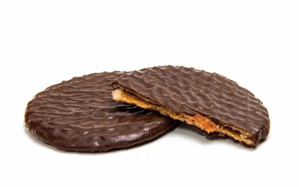 Nederlandse wafels in chocolade geïsoleerd — Stockfoto