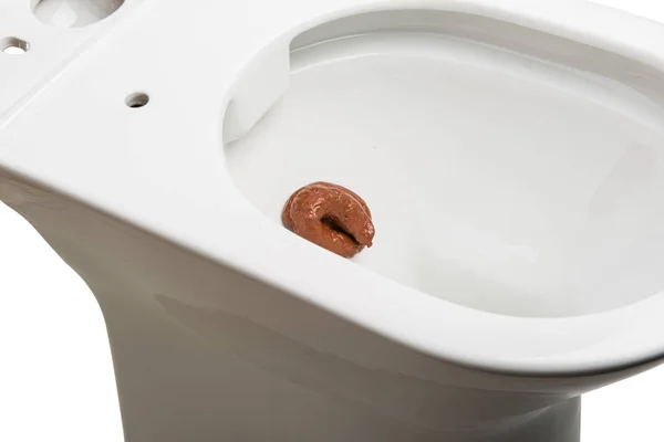 Weiße Toilettenschüssel isoliert — Stockfoto