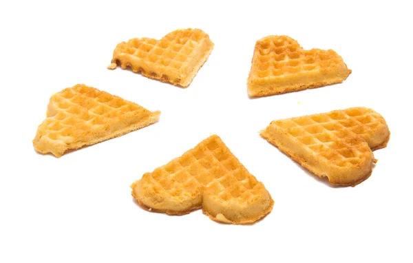 Wafel harten geïsoleerd — Stockfoto