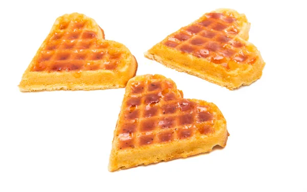 Wafel harten geïsoleerd — Stockfoto