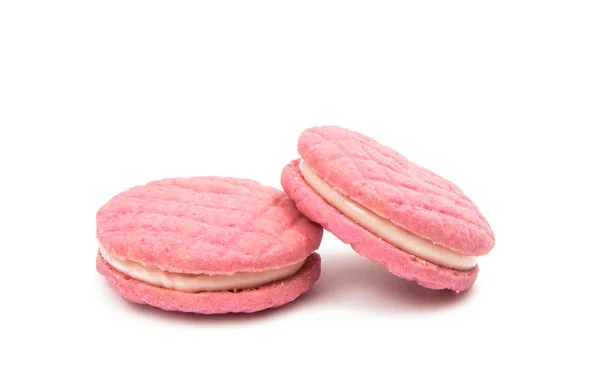 Růžové sušenky, samostatný — Stock fotografie