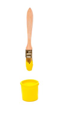 İzole renkli boya ile fırça 