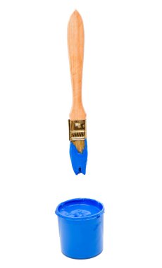 İzole renkli boya ile fırça 