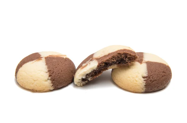 Gestreepte cookie geïsoleerd — Stockfoto