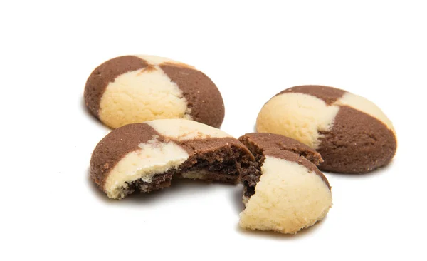 Gestreepte cookie geïsoleerd — Stockfoto