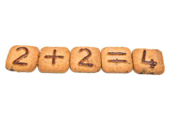Biscotti con numeri isolati — Foto Stock