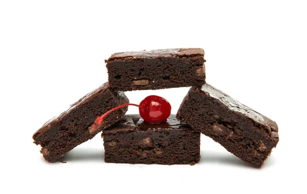 Brownie de chocolate aislado — Foto de Stock