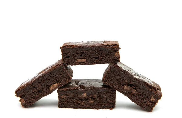 Brownie de chocolate aislado — Foto de Stock