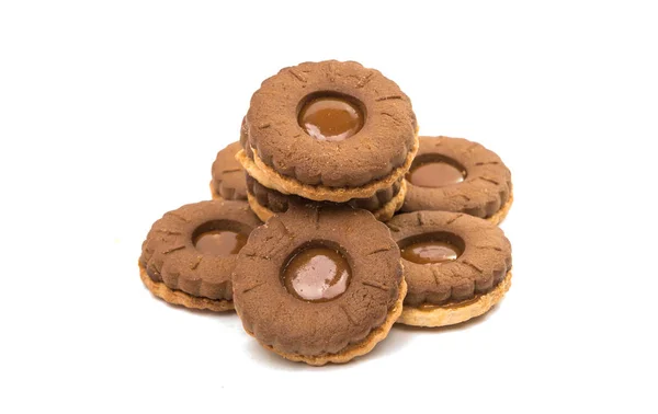 Chocolade dubbele cookie geïsoleerd — Stockfoto