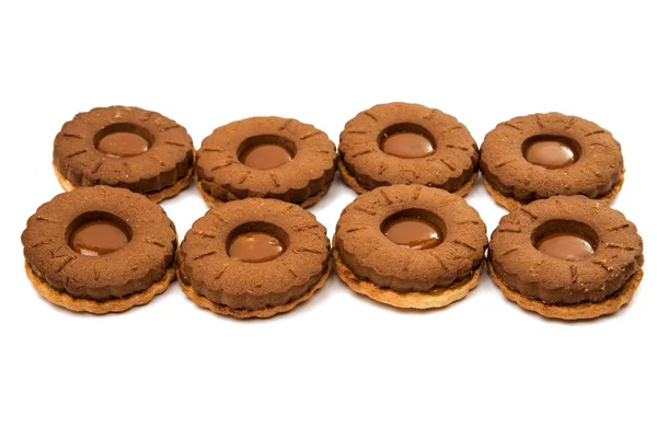 Chocolade dubbele cookie geïsoleerd — Stockfoto