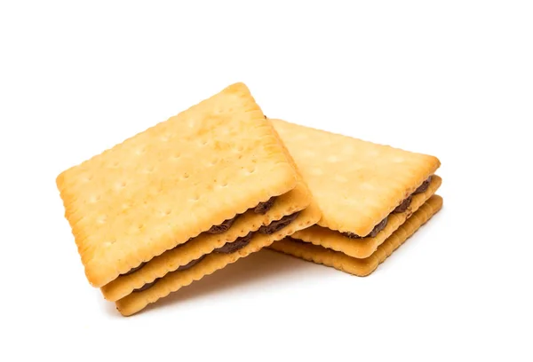 Dubbele koekjes snack geïsoleerd — Stockfoto