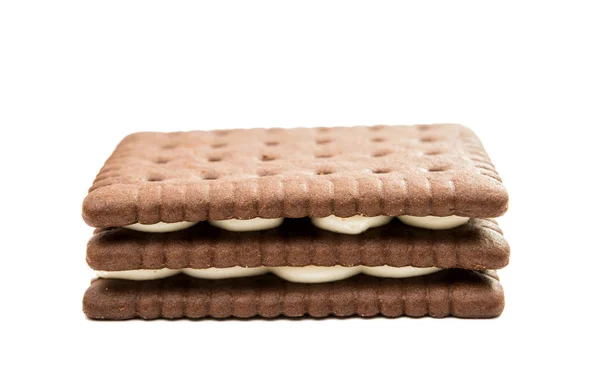 Biscoitos lanche duplo isolado — Fotografia de Stock