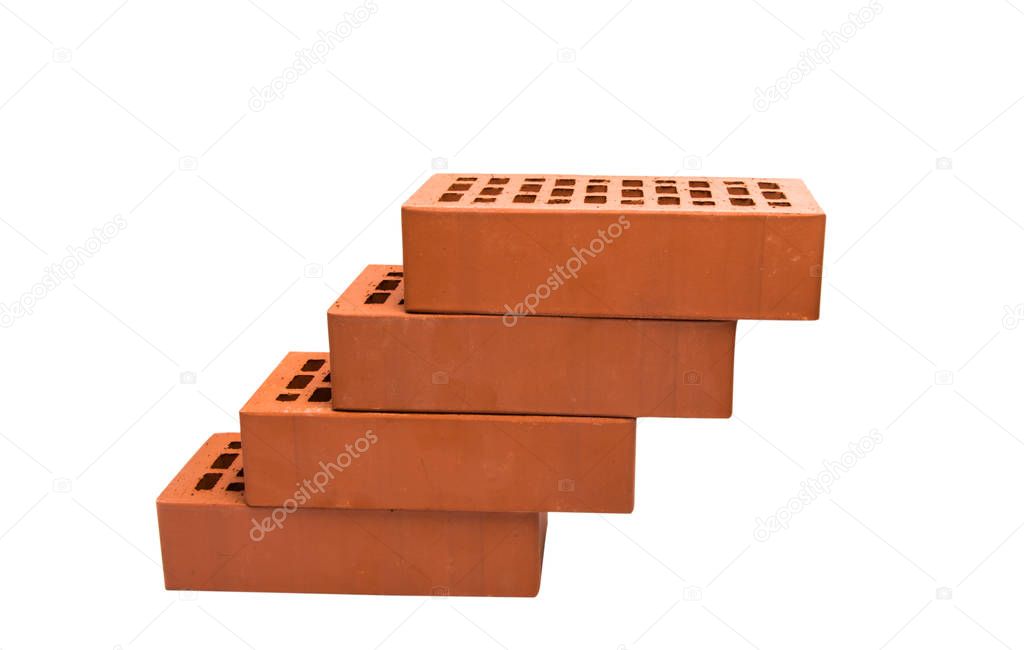 red brick isolated
