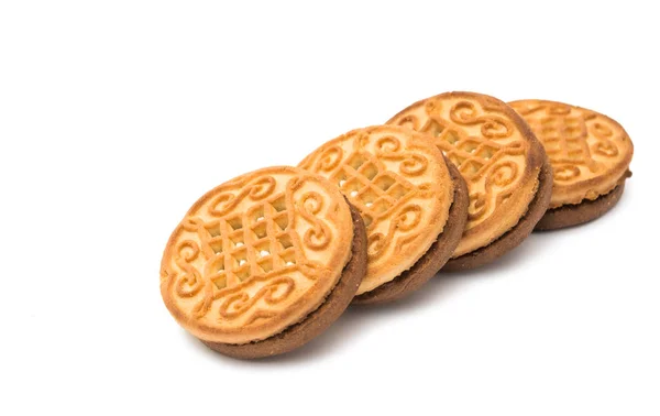 Biscuit round sandwich isolated — Stock Photo, Image