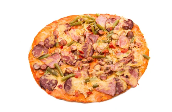 Roztavené pizza, samostatný — Stock fotografie