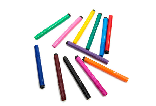 colored markers isolated 