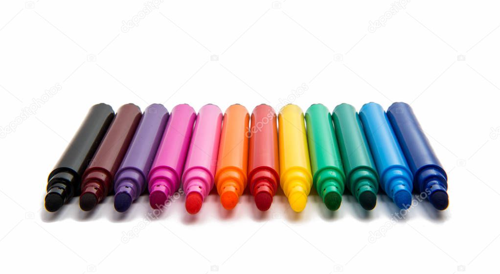 colored markers isolated 