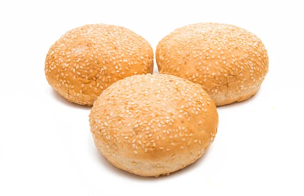 Broodjes voor de hamburger geïsoleerd — Stockfoto