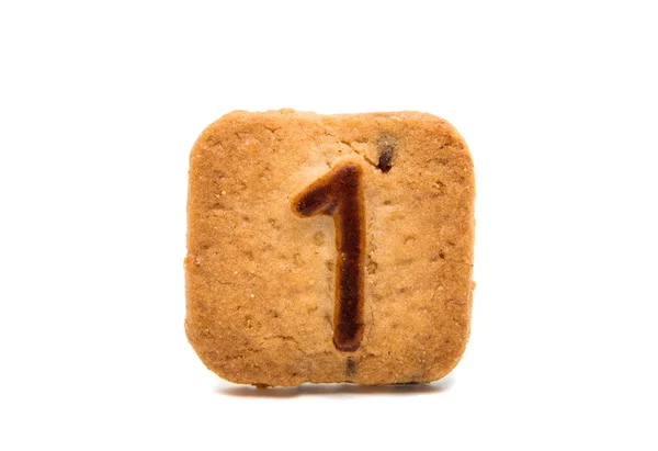 Cookies med nummer isolerade — Stockfoto