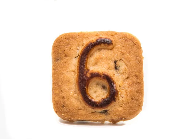 Cookies mit isolierten Zahlen — Stockfoto