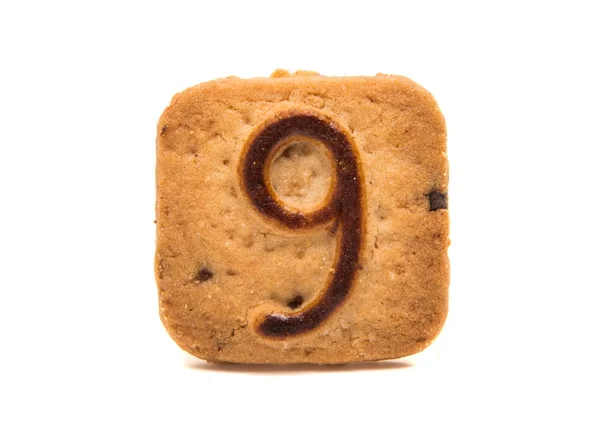 Cookies mit isolierten Zahlen — Stockfoto