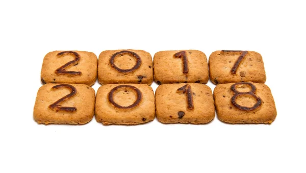 Biscotti con cifre 2018 — Foto Stock