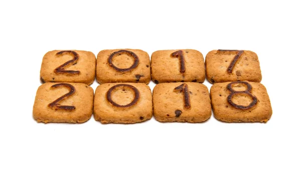 Koekjes met cijfers 2018 — Stockfoto