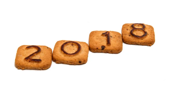 Kekse mit Zahlen 2018 — Stockfoto