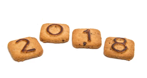 Koekjes met cijfers 2018 — Stockfoto