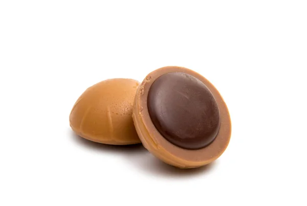 Chocolate truffle with nut — Stock Photo, Image