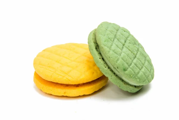 Ovoce izolované dvojité soubor cookie — Stock fotografie