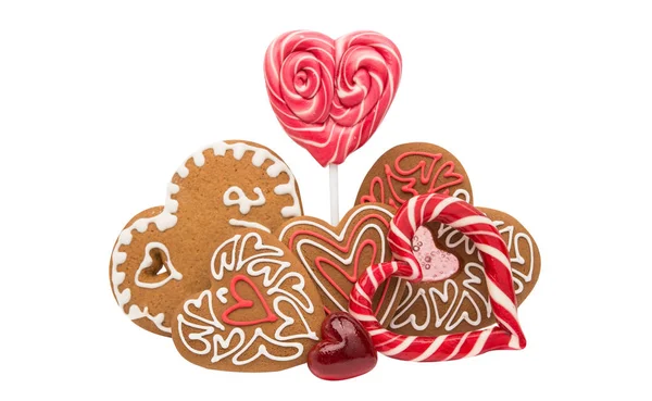 Corazones de galletas aislados — Foto de Stock