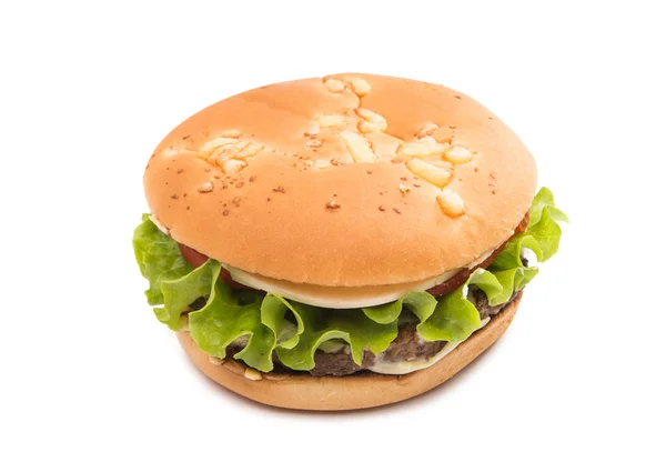 Sandwich cheeseburger isolé — Photo