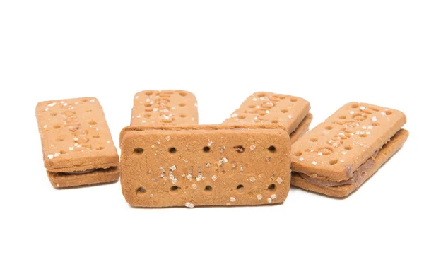 Dvojité sušenky s krémem, samostatný — Stock fotografie