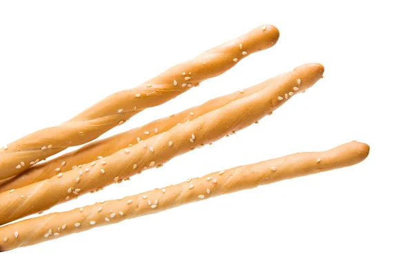 Изолированная хлебная палочка Гриссини — стоковое фото