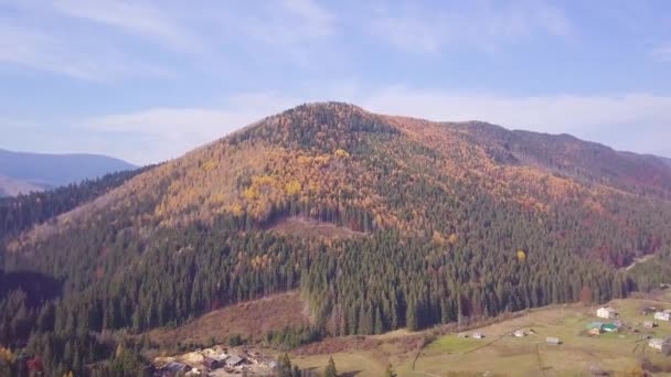 Herfst landschap van de Karpaten Rechtenvrije Stockvideo's
