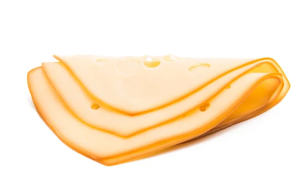 Sýr, plátky izolované — Stock fotografie