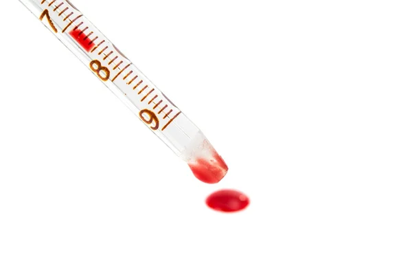 Bluttropfenanalyse isoliert — Stockfoto